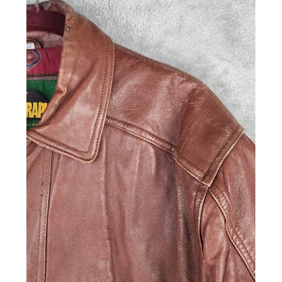 Telegraph by Cooper Leather Jacket Mens Size 40 Brown Full Zip Vintage Bomber - Picture 11 of 16